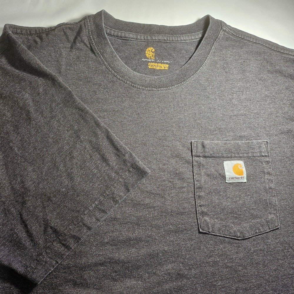 Carhartt Mens K87 Workwear Pocket T-Shirt Charcoal Gray Heather Large L